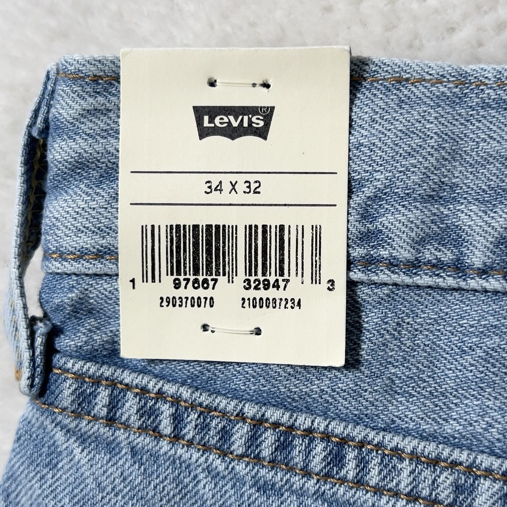 Levis 568 Loose Straight Jeans Mens Sz 34x32 Blue Denim Linen Cotton Blend - Picture 7 of 16